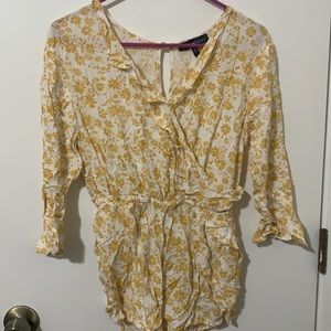 Derek Heart Yellow Floral Romper